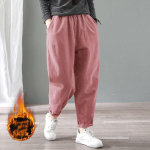 Talvised naised, retro velvetist vabaaja t&auml;navariided Harajuku lambavill soojad kottis p&uuml;ksid tugevad k&otilde;rge v&ouml;&ouml;kohaga lahtised p&uuml;ksid M roosa