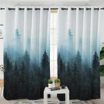 Suure m&auml;gimetsa elutoa kardinad Okasmetsa magamistoa kardinad 2 paneeli Udune m&auml;nnimetsa kodu r&otilde;du s&ouml;&ouml;gitoa sisekardinad 50W130H(CM)X2PCS&HooK gray