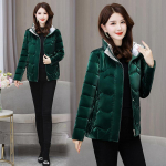 Talvine uustulnuk l&auml;ikiv Bight Down puuvillane jakk naistele Paks moodne mantel XL roheline