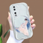 Armas koomiksimustriga kreemjas tekstuuriga korpus Lainelise servaga pehme silikoonkaanega telefoni&uuml;mbris Huawei Honor Infinix Tecno iPhone'i jaoks iPhone XS valge