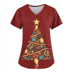 Naiste moe j&otilde;ulutr&uuml;kiga l&uuml;hikeste varrukatega V-kaelusega v&auml;ike t&ouml;&ouml; T-s&auml;rk M sinine