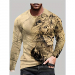 2025. aasta New Wolf Print meeste top s&uuml;gis- ja talvine igap&auml;evane vabaaja meeste pikkade varrukatega T-s&auml;rk Street Fashion meeste pikkade varrukatega topp 4XL