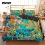 Mandala Tekikoti Komplekt Lilla Gradient Mandala Kultuuri Prindiga &Uuml;hekohaline Voodipesukomplekt Teismelistele Mikrokiud Queen King Suurus Tekikott EU single(135x200cm) beige