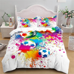 Jalgpalli tekikottide komplekt 3D jalgpalli prinditud poiste teismeliste voodipesukomplekt, sporditeemaline, kahekordne kuninganna, 2/3 tk. EU Single 135x200cm