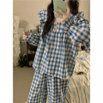 Naiste pidžaama Uus S&uuml;gis Kevad Pikkade varrukatega Pehme Magamisr&otilde;ivaste Komplekt Ruuduline Multifilm Pidžaama Naine Kodu &Ouml;&ouml;r&otilde;ivaste Komplekt Kampsun L