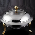 Rootsiklaudisoojendi Chafing Dish Komplekt Tahkek&uuml;tuse Katel Catering jaoks gold