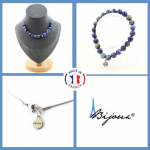 Pierres et Min&eacute;raux. Parure bijoux Bracelet Collier 15 Perles Lapis Lazuli du Pakistan Taille personnalisable.