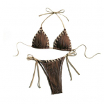 2 tk/komplekt Naiste bikiinikomplekt Seksikas Plisseeritud Lapitehnika V&auml;rviline Paeltega Kinnitatav Kaela tagant Kinnitatav Rinnahoidja K&otilde;rge V&ouml;&ouml;kohaga Ujumisp&uuml;ksid Komplekt Paeltega Kinnitatavad Rannar&otilde;ivad S