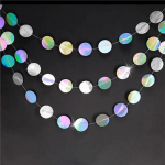 8 tk rippuvat tausta, sillerdavaid h&otilde;bedasi s&auml;delevaid ringt&auml;ppe, paberist vanikuga lipsudega peokaunistused s&uuml;nnip&auml;evaks, pulmadeks, beebidu&scaron;iks, kihluseks 8pcs, 4m/pcs vikerkaar