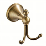 Vanaaegsed majapidamises kasutatavad seinale kinnitatavad r&auml;tikukonksud Antiik messingist vannitoamantli riidepuu harjatud topeltkonksudega