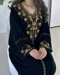 Abaya kleit SAMET Farasha kaftan Dubai uus islami Maroko stiilne XS must