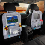 Auto tagaistme organisaator lausriidest 40x55cm pestav universaalne tagaistme hoiukott telefonile helehall v&auml;rv