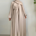 Abaya Kortsuline Kangas Avatud Abaya Sisemine Pikk Kleit Islami Moslemi Naiste Kleit T&uuml;rgi Kaftan Eid XL khaki