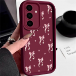 Fashion Bowknot Print pehme matt &uuml;mbris Samsung S25 Ultra S24 FE S23 Plus A16 A56 A36 A55 A26 A06 A15 A35 p&otilde;rutuskindel TPU objektiivi kaitsega telefoni kate Samsung A56 5G