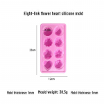 Uhke isetegemise koogivorm: 8-l&uuml;liline lille- ja s&uuml;dame silikoonvorm k&uuml;psetamiseks, imikutoiduks ja tarretiseks