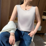 VEZFAA Naiste moe vabaaja suvekevadine &uuml;hev&auml;rviline printimine varrukateta O-kaelusega pluusid ja s&auml;rgid S valge