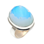 Milky Opal Gemstone Handmade 925 Sterling Silver Jewelry Ring Size 9 y4b76