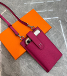 Piiri&uuml;lene Ehtsast Nahast Lit&scaron;i Mustriga Naiste Ristkandmiseks Telefoni K&auml;sikott Moodne Ja Mitmek&uuml;lgne Vertikaalne Mini &Otilde;lakott Kingikarbiga Length 11cm X Height 17cm roosa punane v&auml;rv