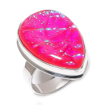 Pink Triplet Opal Handmade 925 Sterling Silver Jewelry Ring Size 9 b9a50