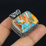 Natural Spiny Oyster Gemstone Handmade 925 Sterling Silver Pendant 1.4 r1e87