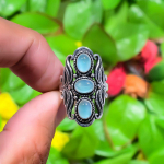 Aquamarine Handmade 925 Sterling Silver Jewelry Ring Size 10.5 c6j13