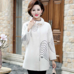 S&uuml;gis- ja talvemantel Noble keskmise pikkusega imitatsioon naaritsa sametmantel Keskealiste ja eakate naiste s&uuml;gismoodne tuulepluus L