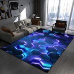3D Vaip Elutuba Mustust H&uuml;lgav Lihtne Hooldada Libisemiskindel Magamistoa Voodi&auml;&auml;rne Vaip E-spordi Ruumi Dekoratsioonivaip 120 * 160cm