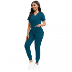 Stretch Scrubs Naiste komplekt &Otilde;dede vormir&otilde;ivad Kliinilised koorimiskomplektid &Otilde;de Arst Tolmukindlad T&ouml;&ouml;riided Meditsiinilised koorijad Top+ Jogger Pants 2XL