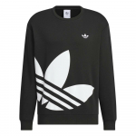 Adidas Originals Klassikaline Spordisarja Mustriga &Uuml;hev&auml;rviline &Uuml;leskeeratud Kraega Pusa Lihtne Pikkade Varrukatega Dressipluus Unisex dressipluus Must JL8383 L