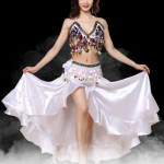 T&auml;iskasvanud daami naiste k&otilde;hutantsukost&uuml;&uuml;m, idamaine k&otilde;hutantsu seelik, lavaesinemine, 3tk komplekt rinnahoidja v&ouml;&ouml; seelik k&otilde;hutantsur&otilde;ivad M