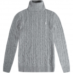 Polo Ralph Lauren S&uuml;gis/Talv 24 Tikitud K&otilde;rge Kaelusega Polo Kampsun Naiste kampsun Helehall 211690308-005 XS