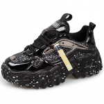 Naiste kingad Peegeldavad paksud tossud Naiste mood Glitter Bling Vulkaniseeritud kingad Naiste Disainer Platvorm Tossud Kingad 35