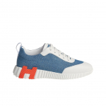 (w) Herm&egrave;se p&otilde;rkavad tossud Chevron Denim Suede Goatskin & Bleu Clair Blanc 37.5W
