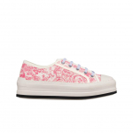 (w) Dior Dioriviera Walk'n'dior Platvormiga Tennised Puuvillased Tikitud Toile De Jouy Sauvage Mustriga Kommikompvek Roosa EU 36W