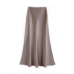 Naiste kalasaba seelik k&otilde;rge v&ouml;&ouml;kohaga satiinilaadne hingav l&auml;ikiv salendav disain maksiseelik t&ouml;&ouml; vaba aeg igap&auml;evane kandmine M