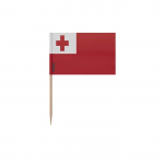 Cure-m&otilde;lgid Drapeau Tonga - Mitmev&auml;rviline - 12 cm - 100 t&uuml;kki - B&acirc;ton en Bambou - Impression recto/verso