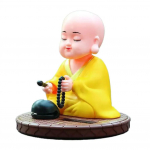 P&auml;ikeseenergia v&auml;ike munk Loomingulised autokaunistused Armatuurlaua kaunistused M&auml;nguasjad Hiina stiilis budism Lucky ornament interj&ouml;&ouml;ri tarvikud kollane