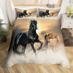 T&uuml;drukute Hobuse Voodipesu Komplekt Laste Hobused Tekikoti Komplektid Padjap&uuml;&uuml;ridega, Multifilmi Kodu Tekstiil Dekoratsioon Voodipesu Poisi jaoks 90x200cm 2pcs