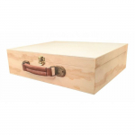 Kohver - Puit - 33x9x27cm - Nahaimitatsioonist sangaga - Kaunistamiseks ja isikup&auml;rastamiseks