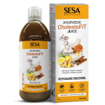 Sesa Ayurvedic CholestoFIT mahl 1L S&uuml;dame tervise ja kolesterooli tasakaalu jaoks Meega, K&uuml;&uuml;slaugu, Sidruni, ACV-ga, Suhkruvaba