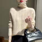 Naiste ka&scaron;miirkampsun Qinghe ka&scaron;miir 30% ka&scaron;miir 70% vill s&uuml;gis-talvine pullover soe ja moekas XL sinine