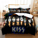 Kiss B&auml;ndi Voodipesukomplekt &Uuml;hekohaline Rockb&auml;ndi Tekikott Kahekohaline Queen King Twin Suurus Poistele T&auml;iskasvanutele Pehme Tekikoti Komplekt Kingitus 150X200cm 3pcs