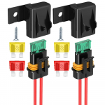 KILIGEN 2 tk IP67 Veekindel 12AWG M&otilde;&otilde;tme Juhtmestik Inline Kaitsmehoidik ATC/ATO 20A/30A/40A