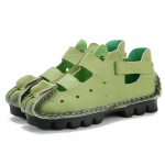 Suvemoodi sandaalid 2024 Uued nahast naiste kingad Pehme tallaga Madalad Isikup&auml;rased Vabaaja naiste sandaalid Retro K&auml;sit&ouml;&ouml; sandaalid 42