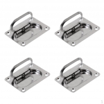 4 Pieces Marine Grade Stainless Steel Boat Hatch Flush Lift Handle 76mm x 57mm Boating Sailing