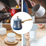 Coffee Maker and Chocolate Melter Jug in Stainless Steel with Handle for Kitchen Use 550 ml