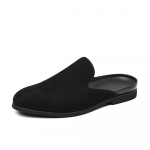 Moodne disainer Uued Meeste Must SININE Pooltossud Kingad Vabaaja Suede PU Nahast Mules Mokassiinid Hingavad Loaferid Zapatos Hombre 39 must