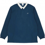 Nike Logo Mustriga Nuppudega Pikkade Varrukatega Polo S&auml;rk Meeste pealisr&otilde;ivad Sinine DQ5222-460 L