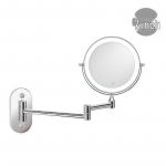 8-tollise kahepoolse LED-meigipeegli: Seinale paigaldatav, kokkupandav, v&auml;ljat&otilde;mmatav, valgustatud, suurendav, laetav vannitoa peegel. Flat + 3x Magnification