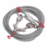 Kvaliteetne 5 mm * 3 m pikendage terastraadist koerte n&ouml;&ouml;rkett Vastupidav kahe otsaga koerte jalutusrihma kaabel Kahe peaga metallist konksud lemmikloomatarbed 3m valge